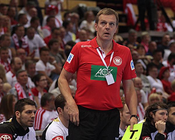 Bundestrainer Martin Heuberger im WM-Qualifikations-Playoff-Spiel Polen - Deutschland, Gdansk, Danzig, Ergo Arena, 07.06.2014